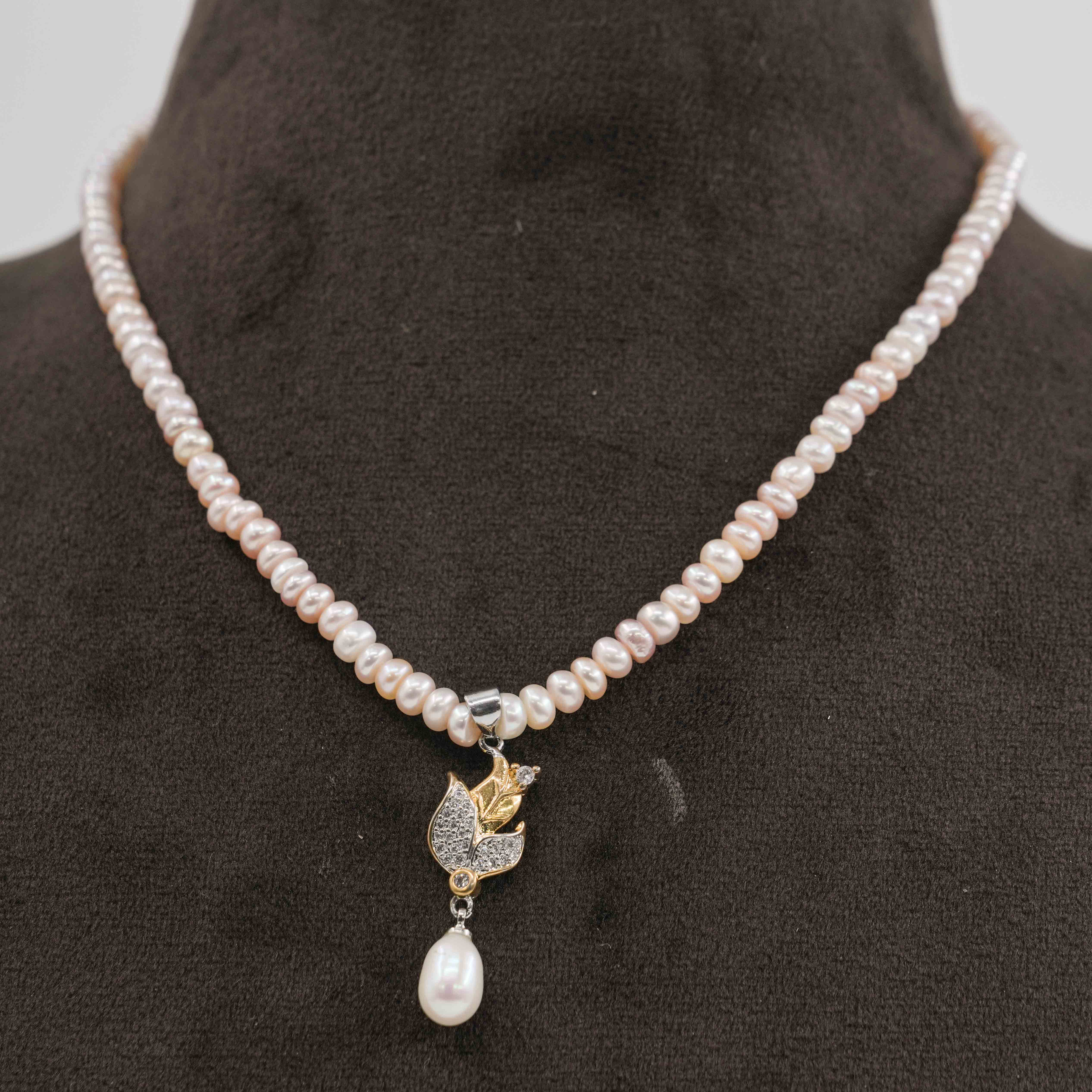 Order Flat Round Pearl Necklace Set online in Hyderabad